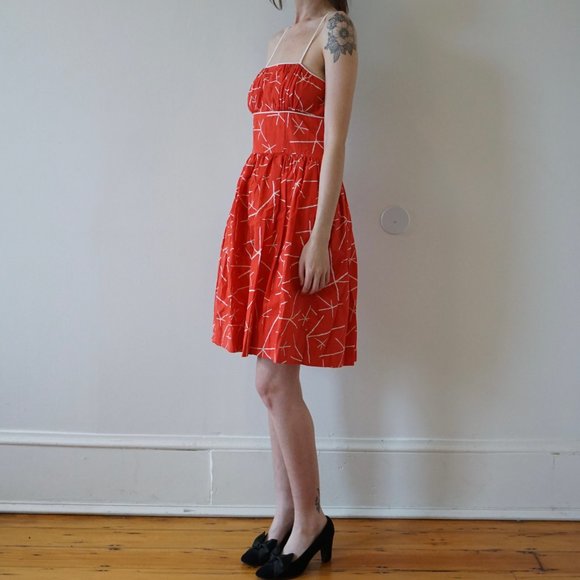 Red Print Midi Dress ASO Jessica Day - Picture 4 of 8